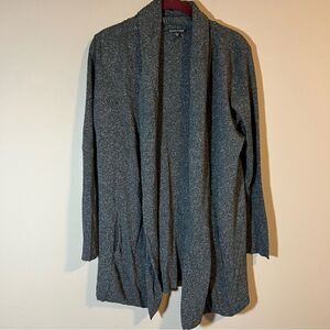 ✨ Eileen Fisher Women’s Gray 100% Silk Cardigan Sweater Medium